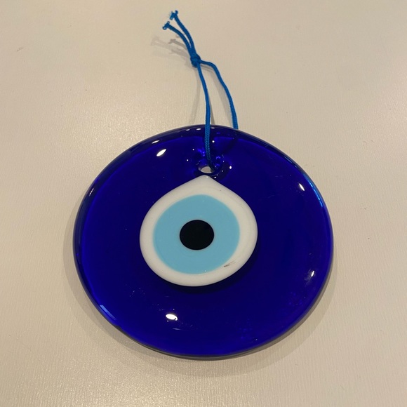Turkish Evil Eye Glass Wall Hanging or Sun Catcher - Picture 2 of 6